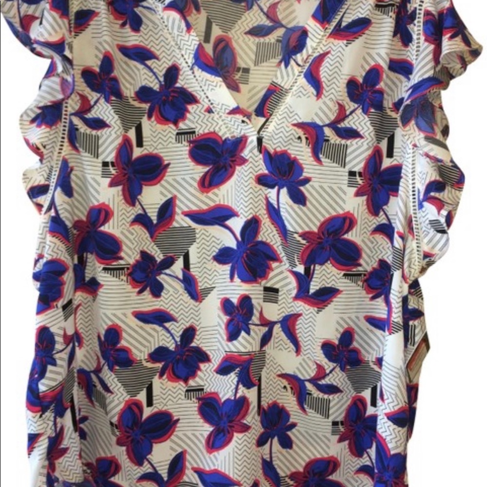 Halogen Floral Short Sleeve Blouse